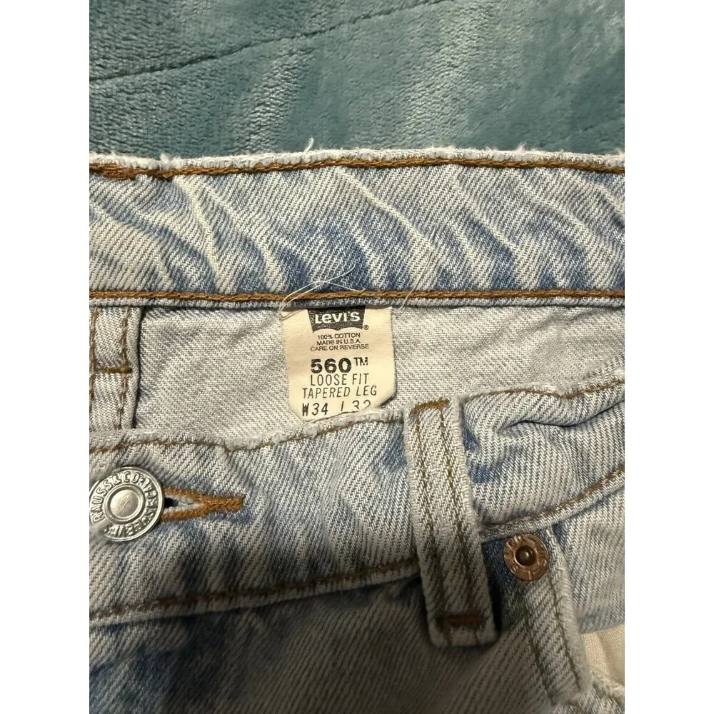 Vintage Levis 560 Jeans Mens 34x32 Loose Fit Tapered Leg Made USA 90s Y2K‎